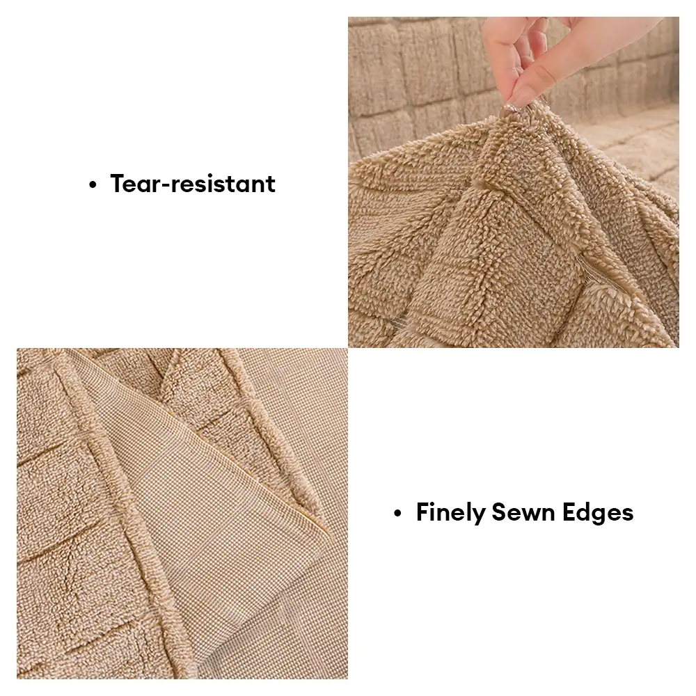 Plush Quilted Classic Checkered Comfortable Thickened Couch Cover - Image 6