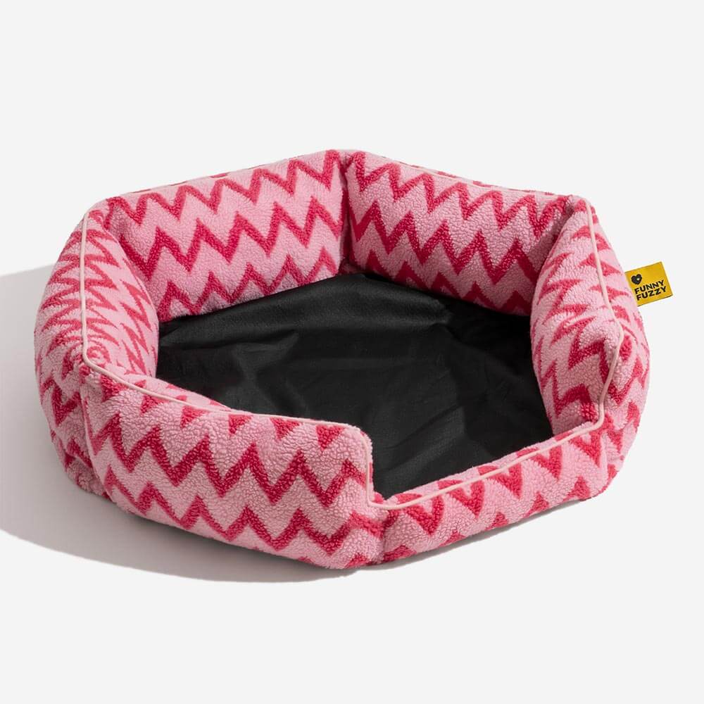 Plush Retreat Chevron Dog Bed-The Warm Hugger - Image 13