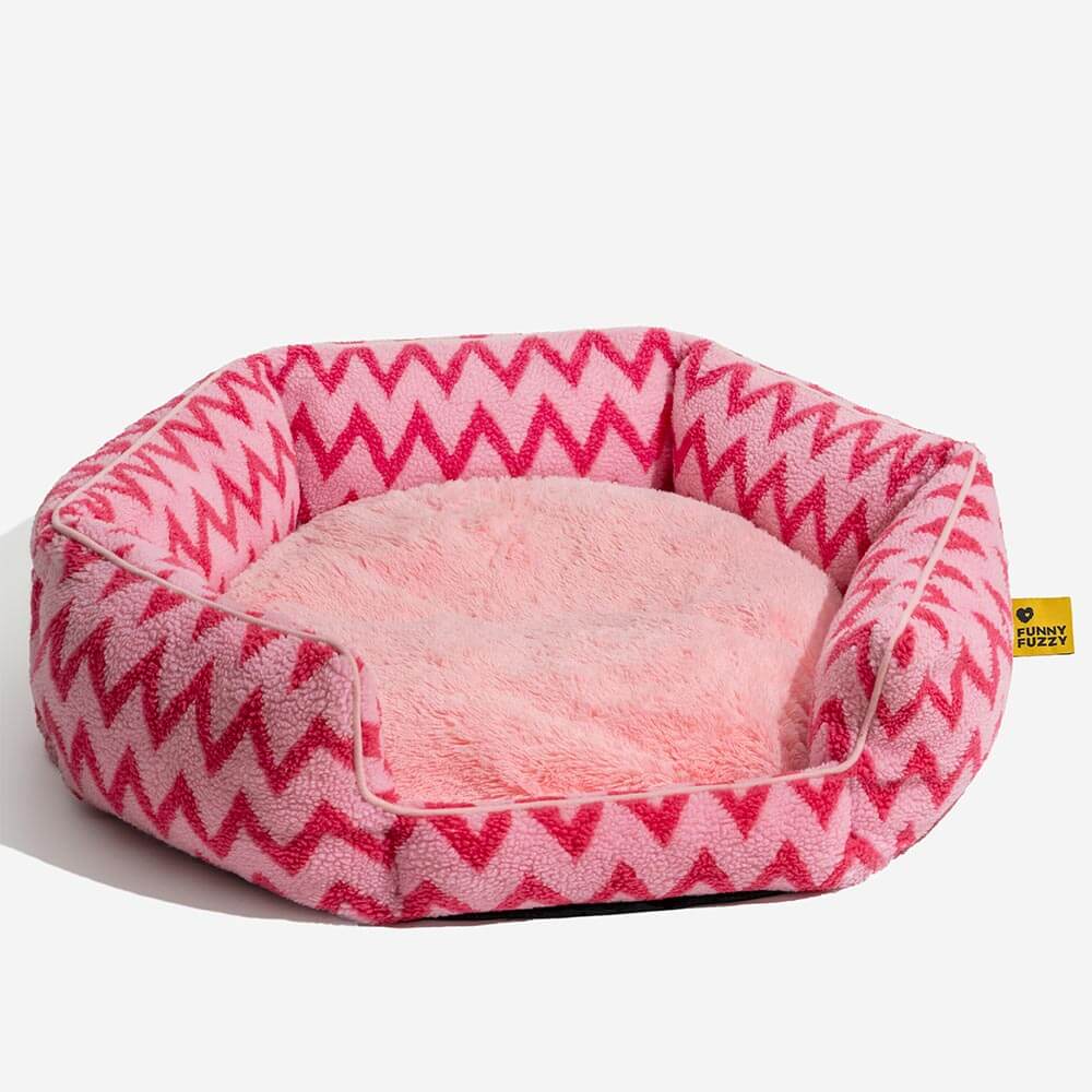 Plush Retreat Chevron Dog Bed-The Warm Hugger - Image 14