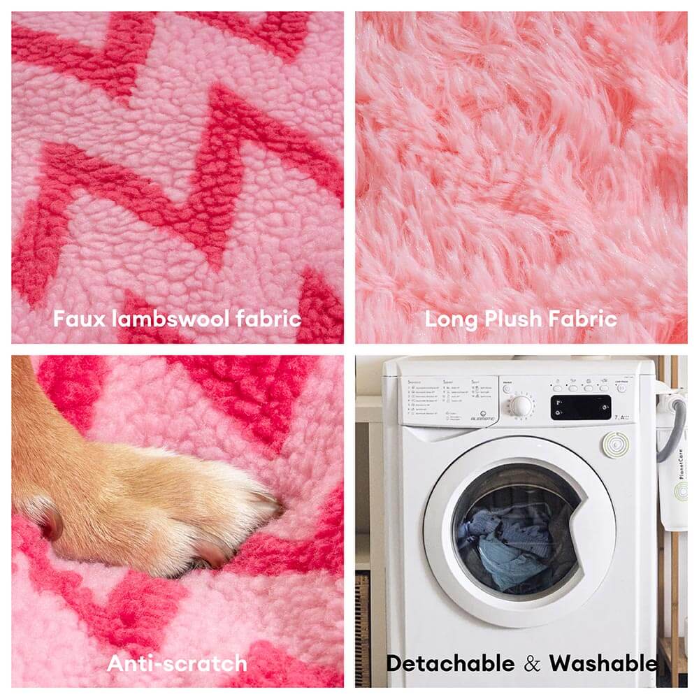 Plush Retreat Chevron Dog Bed-The Warm Hugger - Image 4