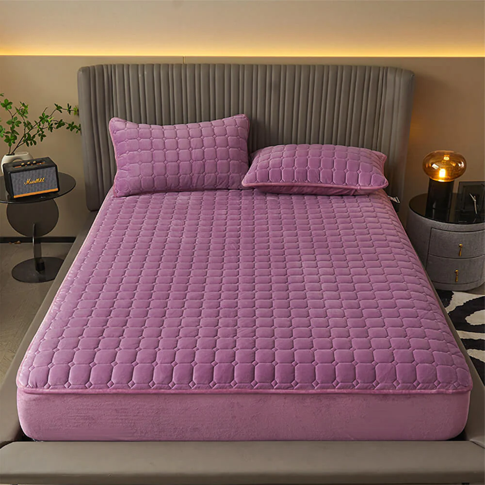 Plush Velvet Breathable Warm Fitted Sheet Mattress Cover - Image 8