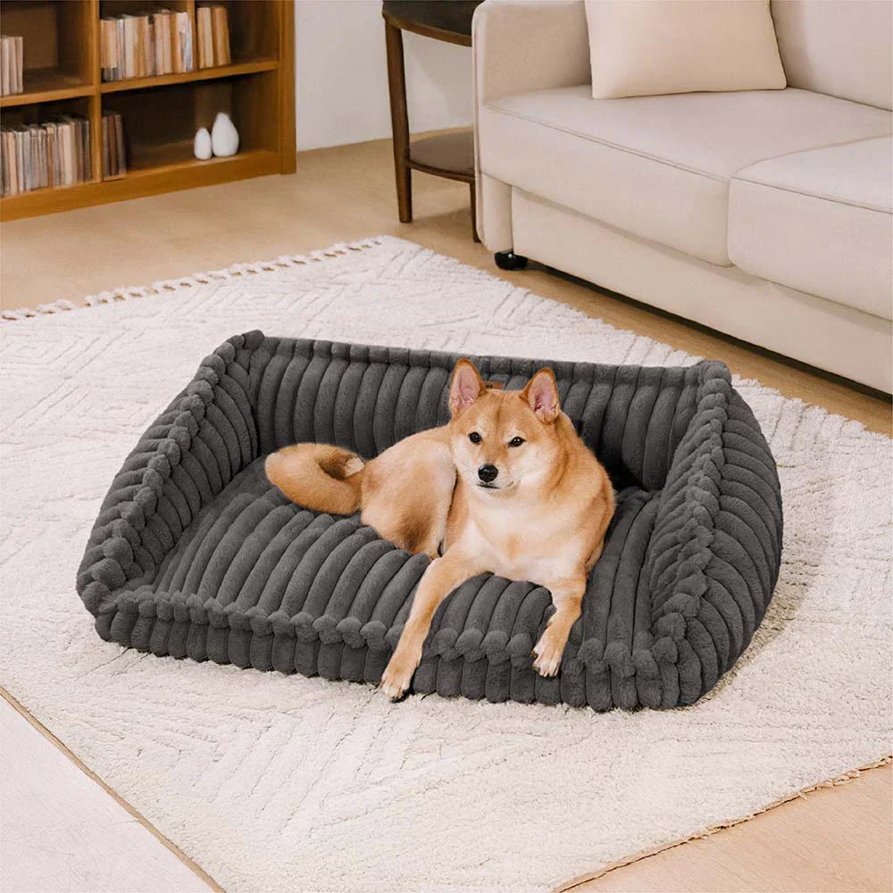 Plush Warmth Removable Orthopedic Wedge Bolster Dog Sofa Bed - CozySlope - Image 9