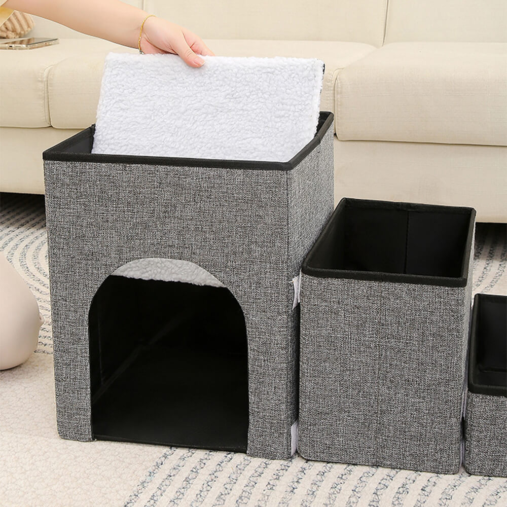 Portable Multi-Functional Foldable Dog Stairs with Storage and Condo - Image 6