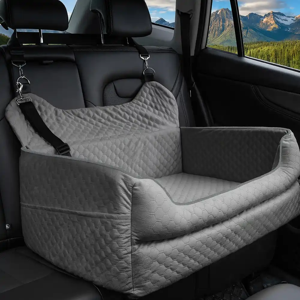 Portable Washable Travel Safety Large Dog Car Booster Seat Bed for Back Seat - Image 6