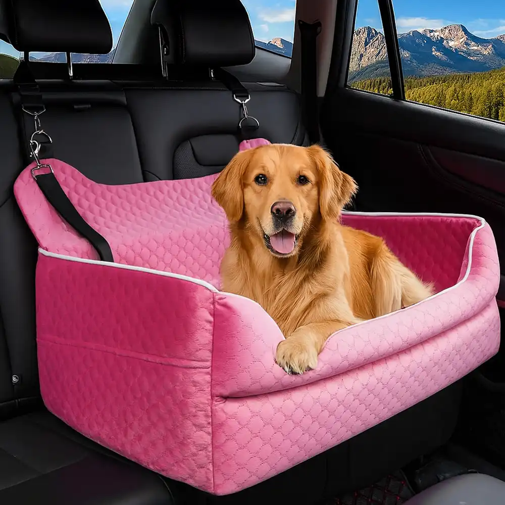 Portable Washable Travel Safety Large Dog Car Booster Seat Bed for Back Seat - Image 9