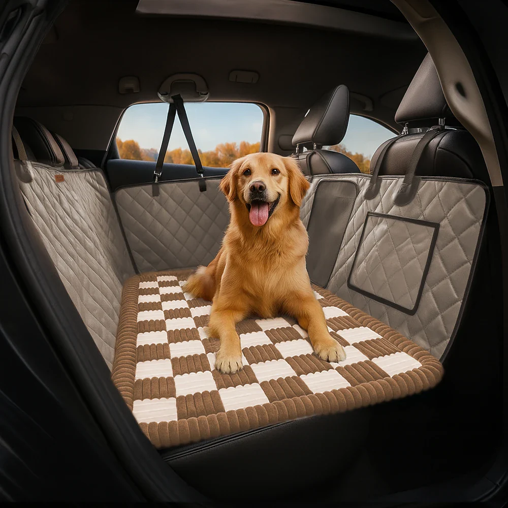 Premium Faux Leather Water-repellent Hammock Dog Car Seat Cover - RideProtector - Image 13