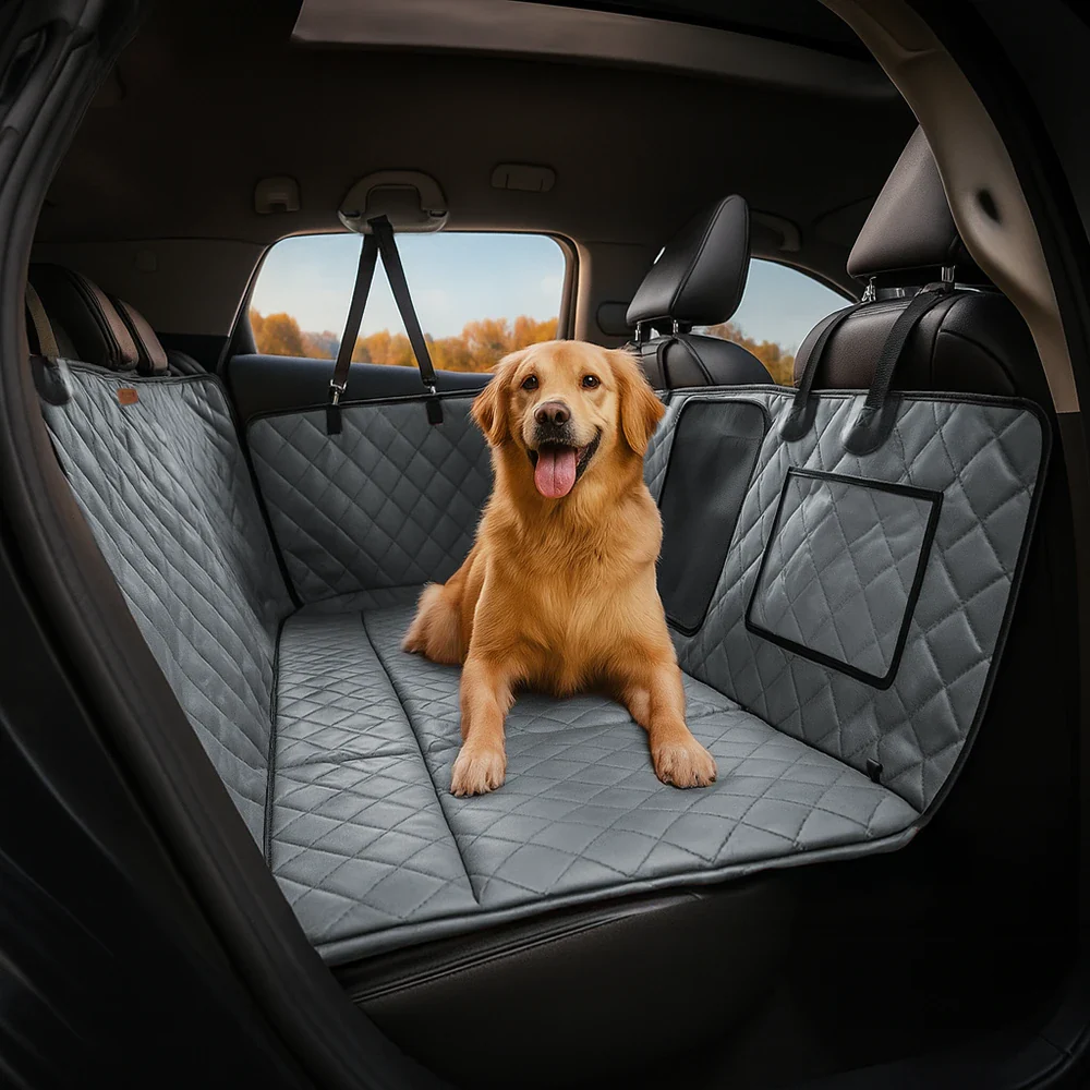 Premium Faux Leather Water-repellent Hammock Dog Car Seat Cover - RideProtector - Image 16
