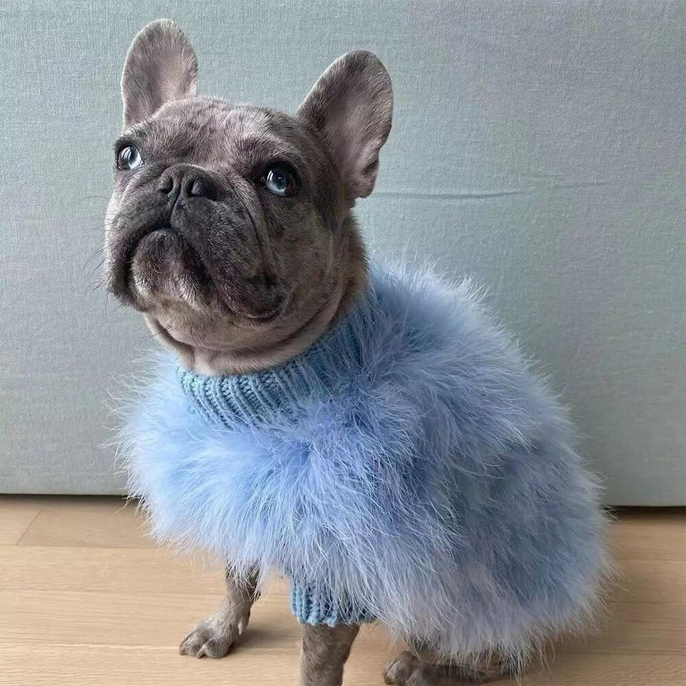 Soft Fluffy Fashion Luxurious Dog Turtleneck Knit Sweater - Image 5