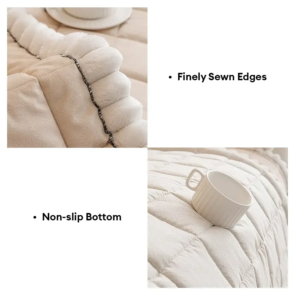 Square Short Plush Simple Sofa Protection Non-Slip Couch Cover - Image 7