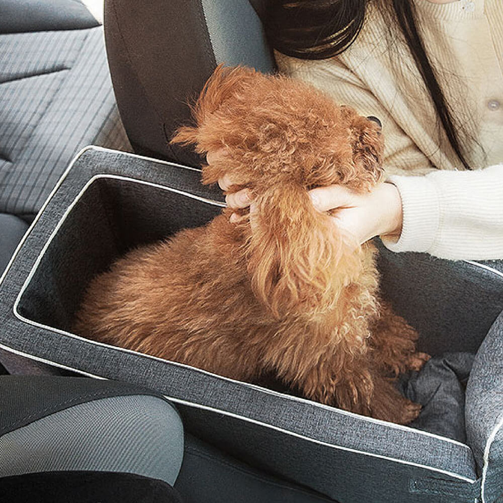 Suede Square Lookout Console Pet Car Seat - Image 9