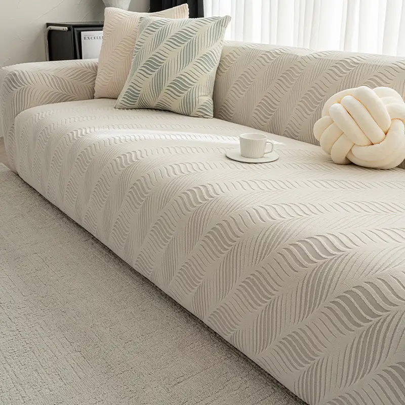Thick Polar Fleece Jacquard Anti-Scratch Stretch Couch Cover - Image 7