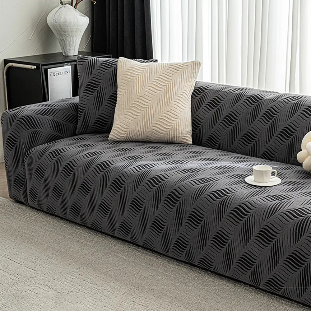 Thick Polar Fleece Jacquard Anti-Scratch Stretch Couch Cover - Image 8