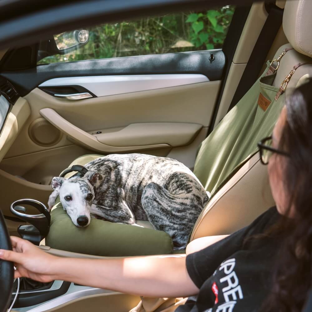 Travel Bolster Safety Back Seat Large Dog Car Seat Bed - Chessboard Lounge - Image 14