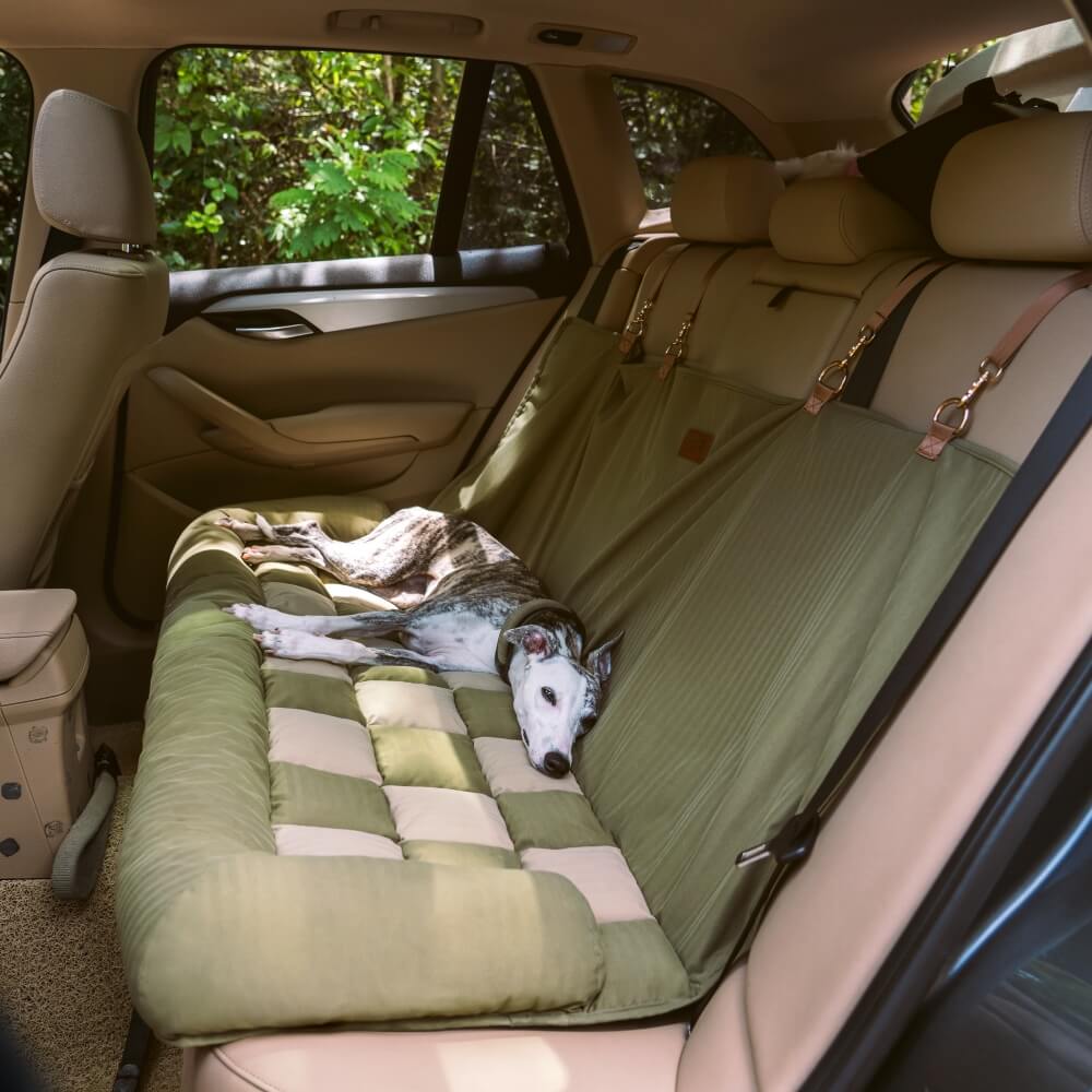 Travel Bolster Safety Back Seat Large Dog Car Seat Bed - Chessboard Lounge - Image 5
