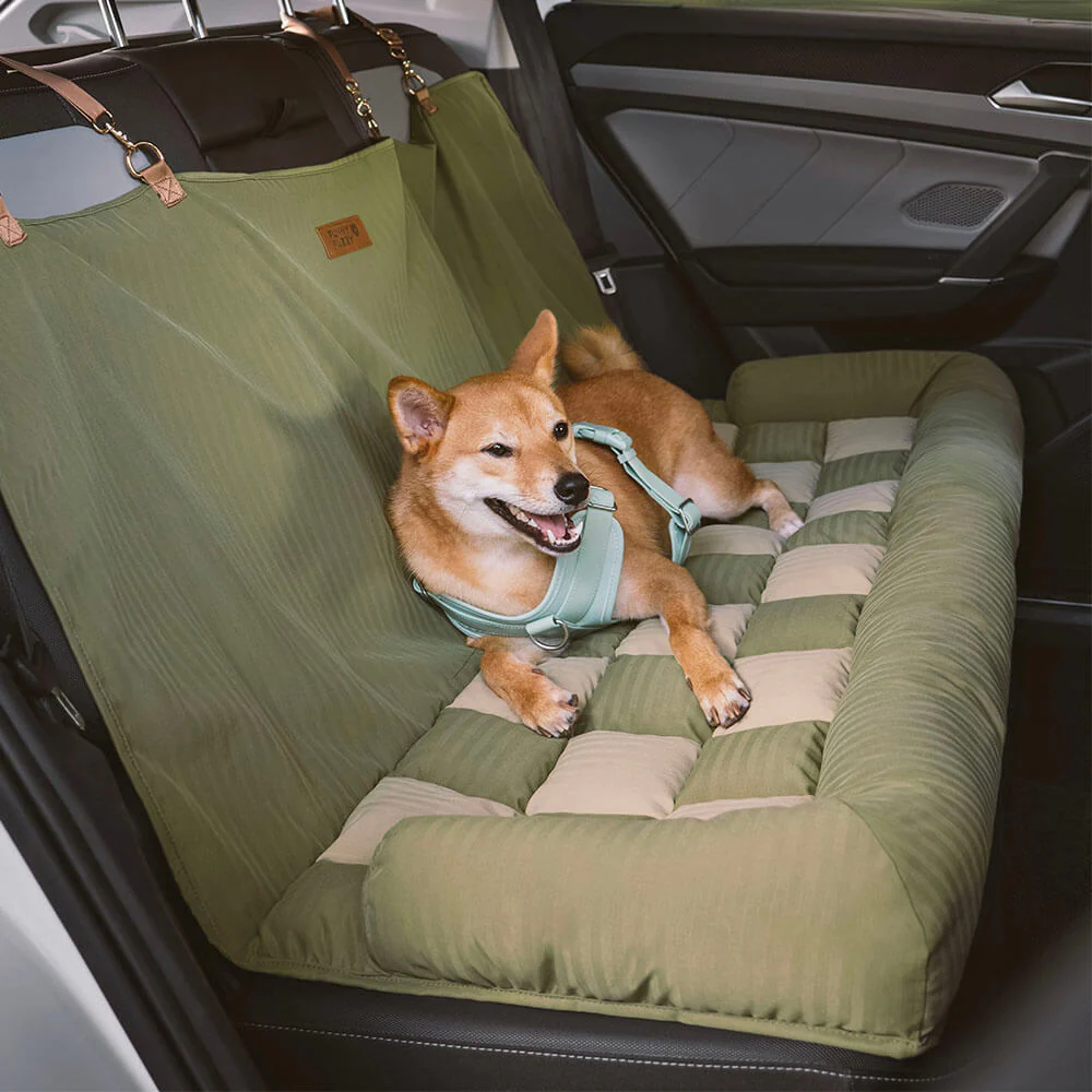 Travel Bolster Safety Back Seat Large Dog Car Seat Bed - Chessboard Lounge - Image 6
