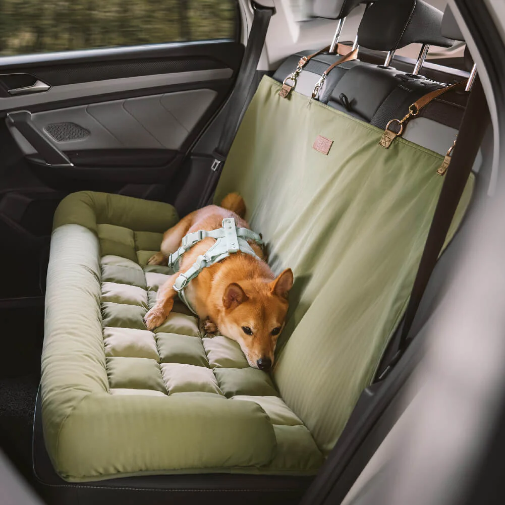 Travel Bolster Safety Back Seat Large Dog Car Seat Bed - Chessboard Lounge - Image 8