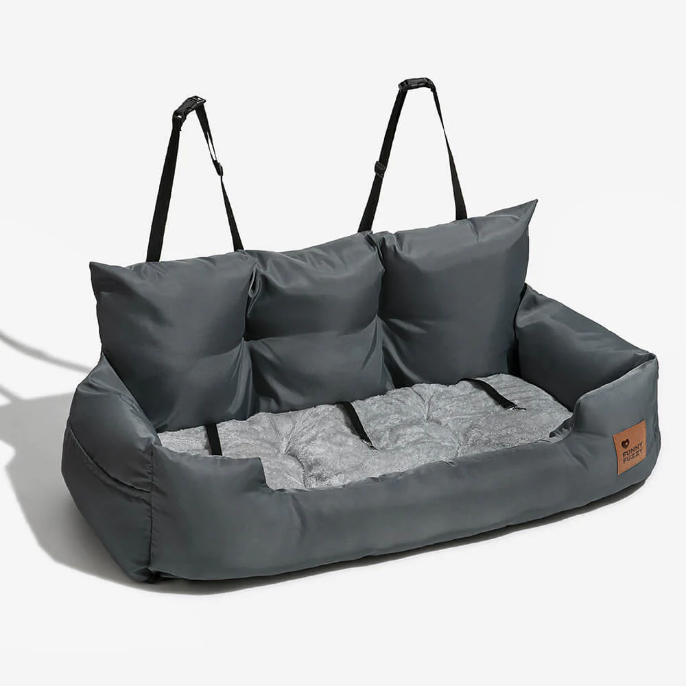 Travel Bolster Safety Waterproof Medium Large Dog Car Back Seat Bed - Image 24