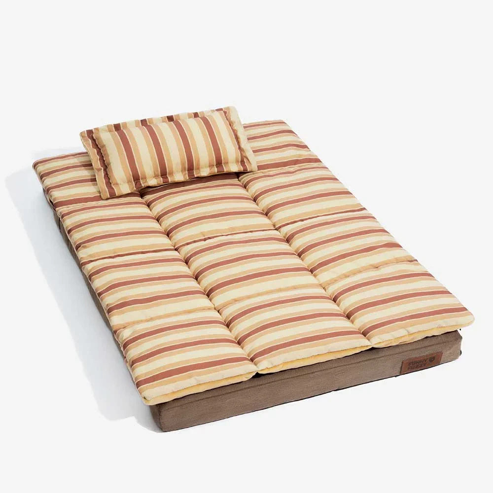 Trendy Striped Detachable Dual-layer Orthopedic Dog Bed With Pillow - CloudNap - Image 13