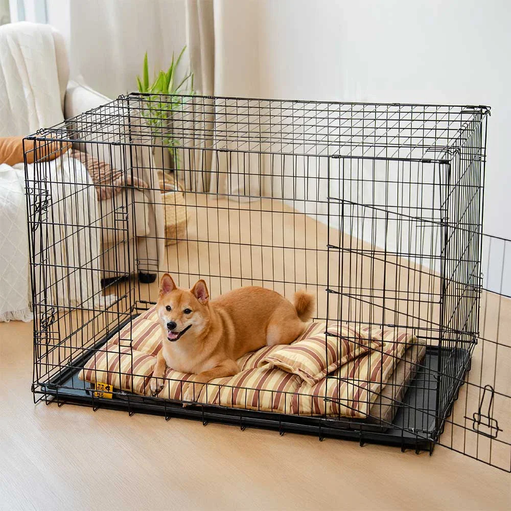 Trendy Striped Detachable Dual-layer Orthopedic Dog Bed With Pillow - CloudNap - Image 9