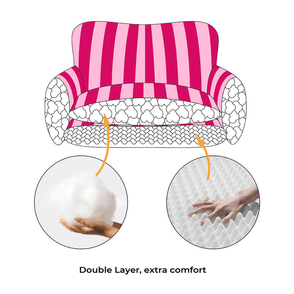 Trendy Striped Faux Lambswool Double Layer Cat Sofa Bed - Image 4
