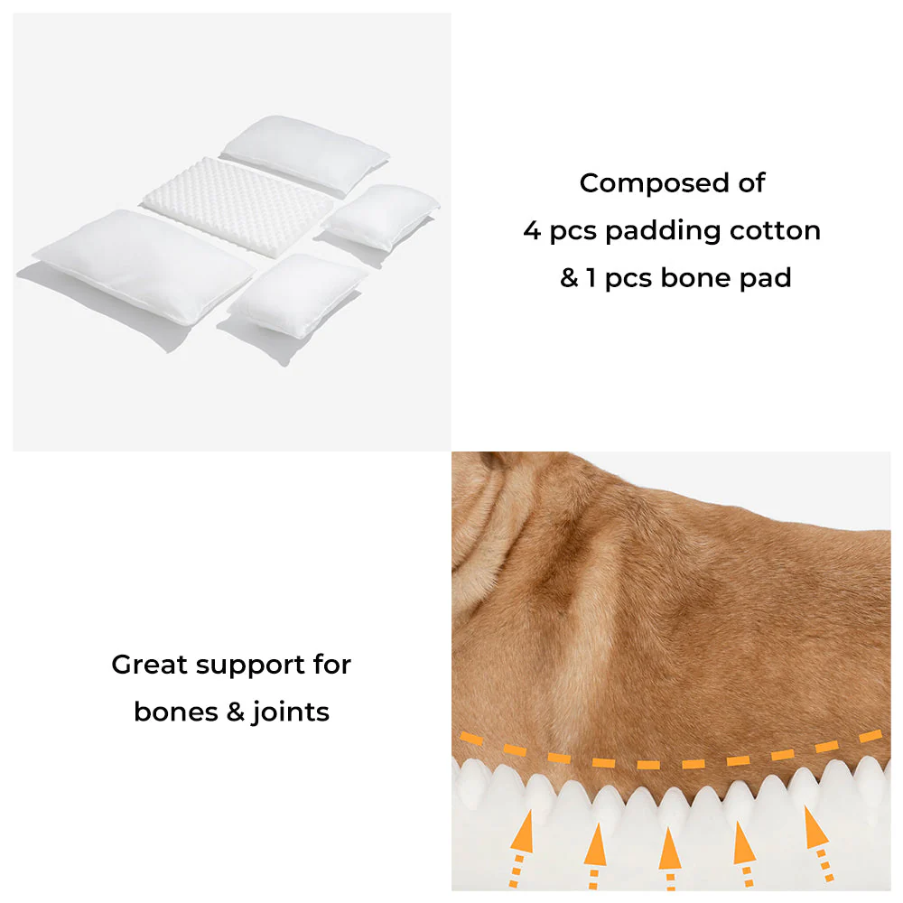Trendy Striped Faux Lambswool Double Layer Cat Sofa Bed - Image 5