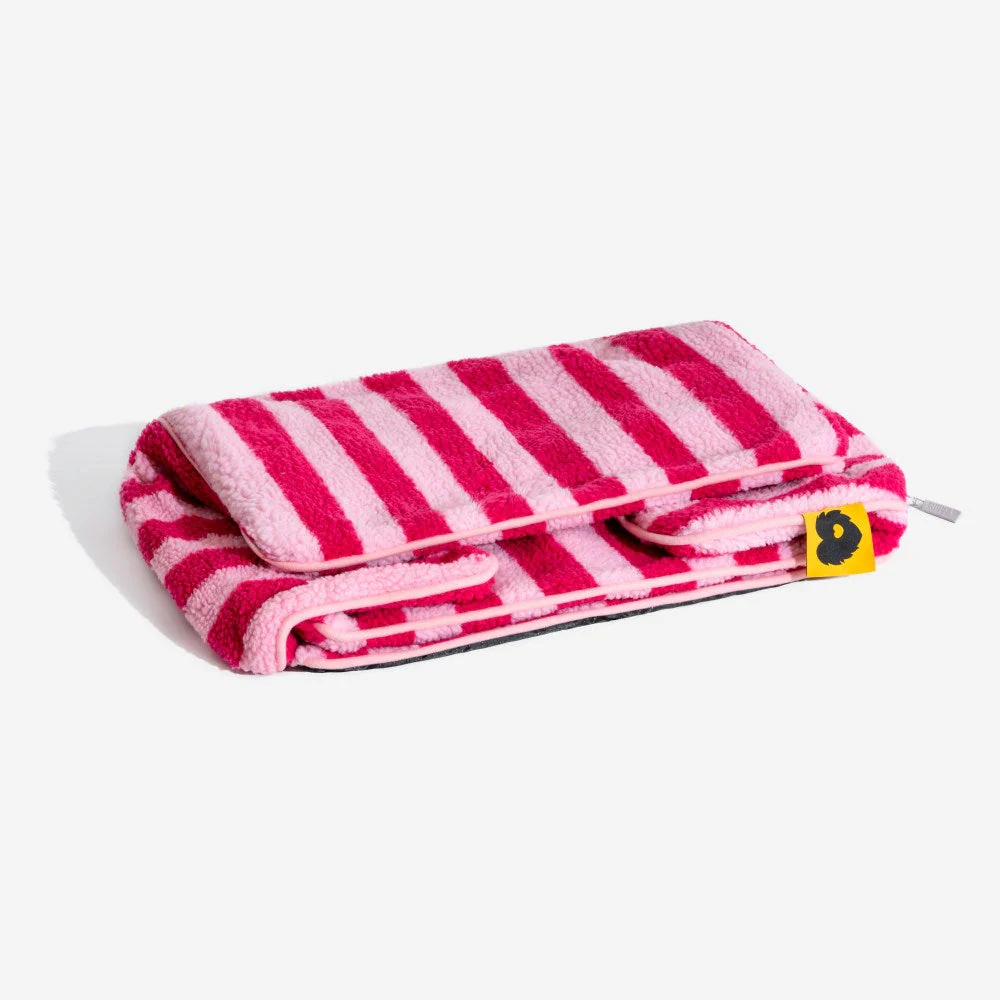 Trendy Striped Faux Lambswool Double Layer Dog & Cat Sofa Bed - Image 22