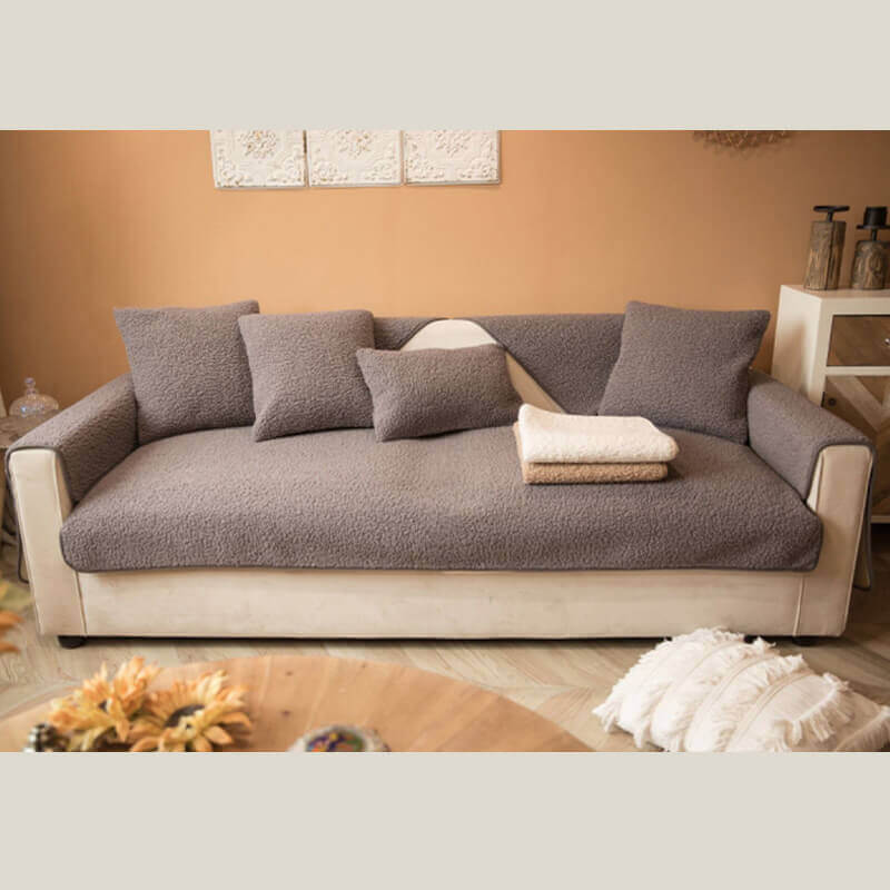 Ultrasoft Teddy Fleece Warm Non-Slip Couch Cover - Image 11