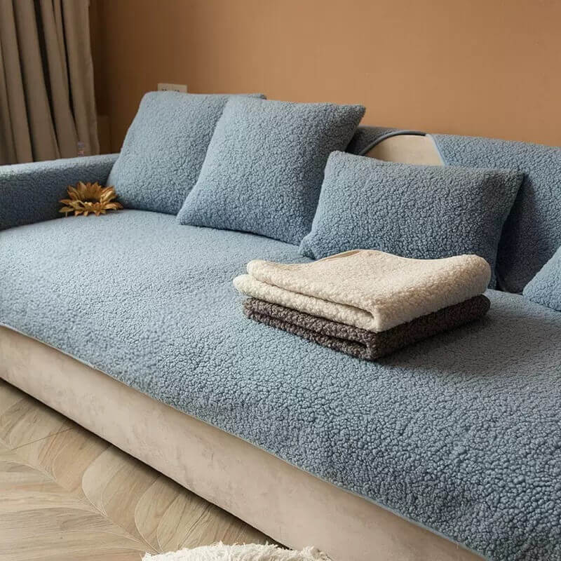 Ultrasoft Teddy Fleece Warm Non-Slip Couch Cover - Image 5