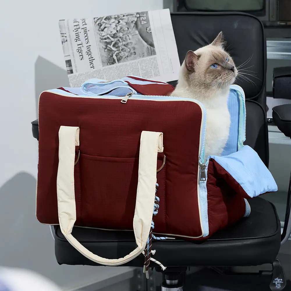 Urban Commuter Color-Block Multi-functional Pet Carrier Bag - Image 8