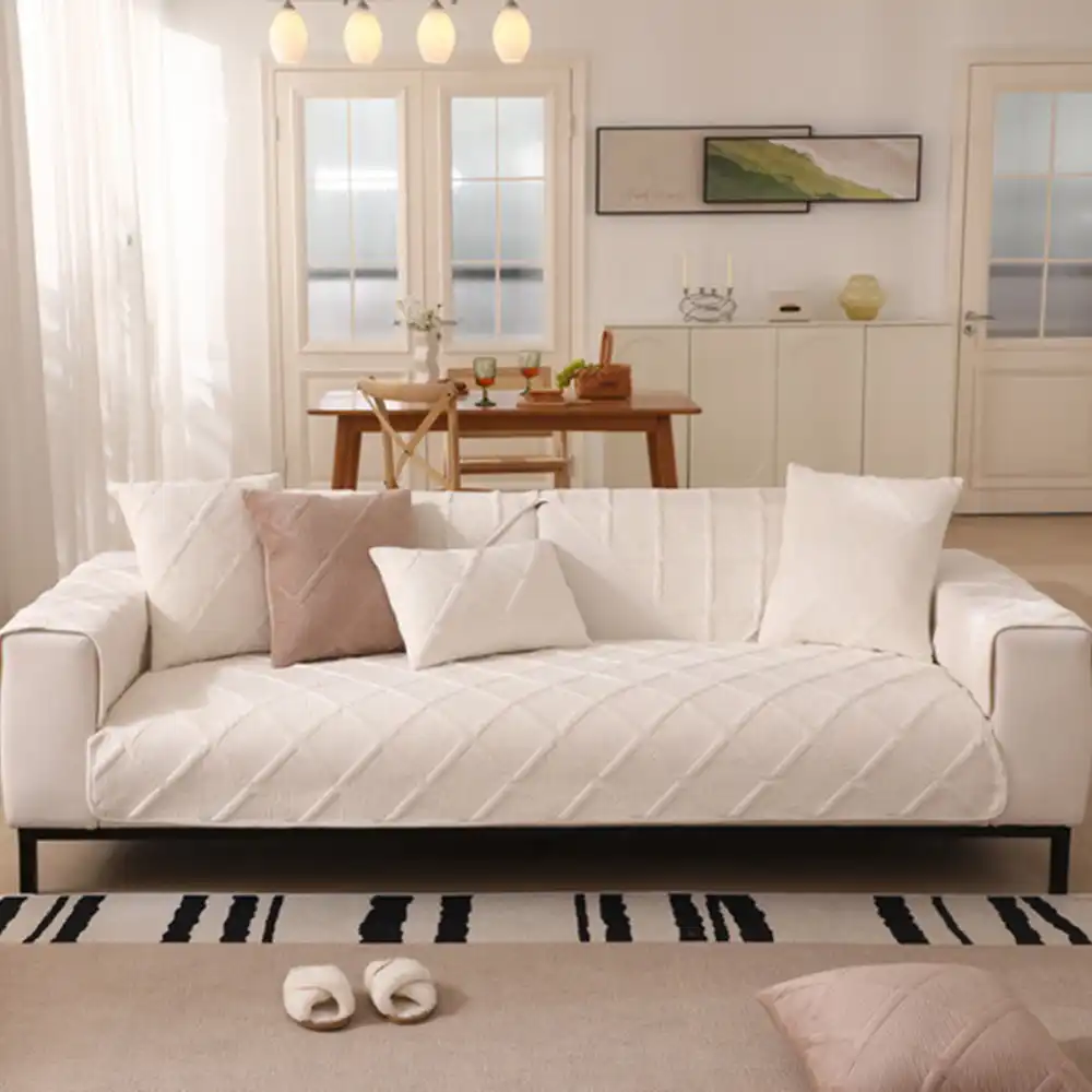 Velvety Soft Short Plush Modern Interiors Couch Cover - Image 10