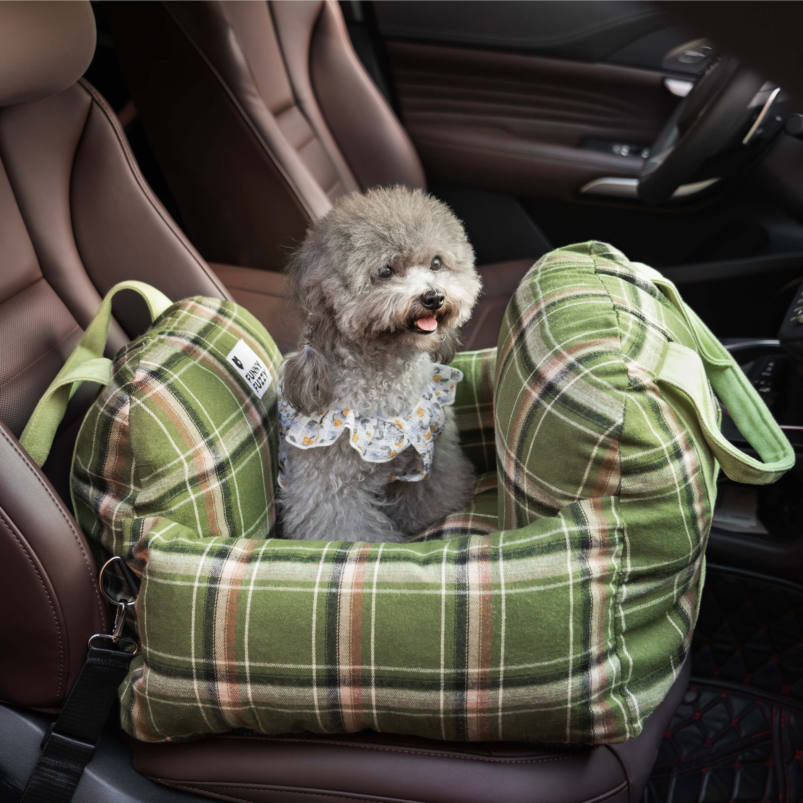 Vintage Plaid Travel Safety Dog Car Seat Bed - Image 11