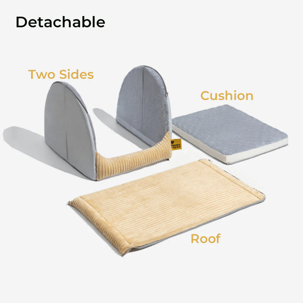 Warm Flannel Detachable Semi-Enclosed Large Dog Tent Bed - Image 5