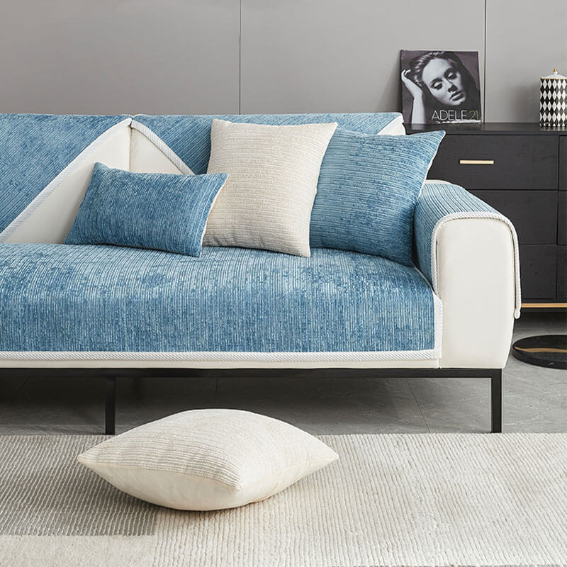 Waterproof Antimicrobial Simple Chenille Fabric Anti-scratch Couch Cover - Image 7