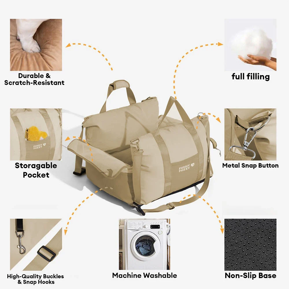 Waterproof Breathable Dog Booster Car Seat- Pup Rover - Image 4