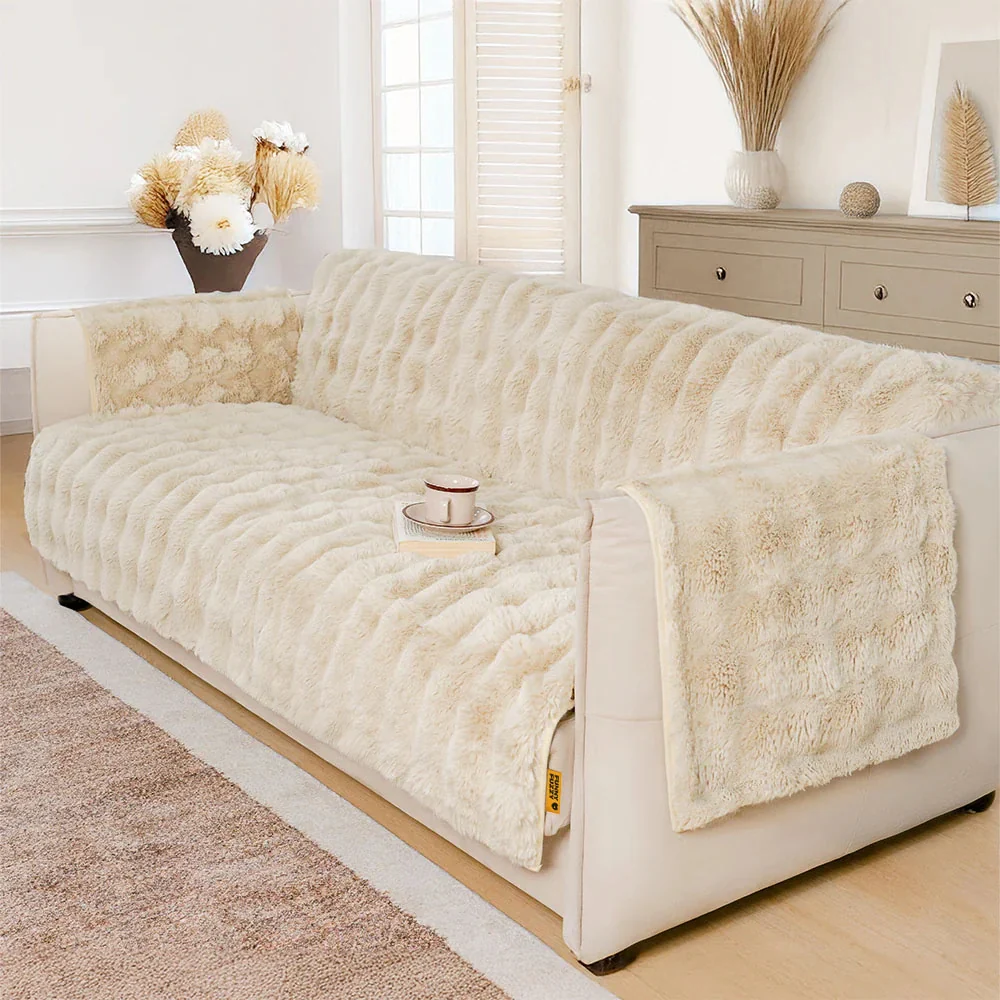 Water-resistant Fluffy Soft Furniture Protector Couch Cover-EverDry - Image 4