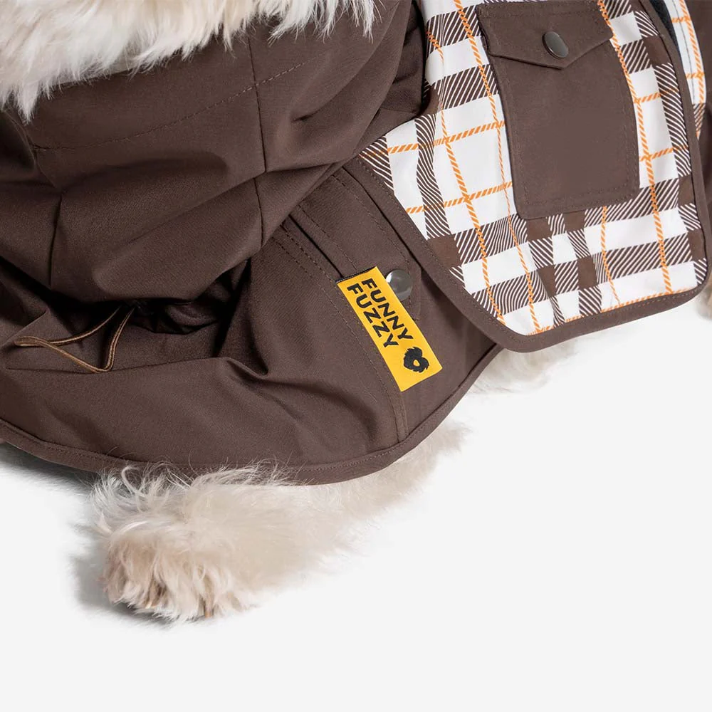 Waterproof Vintage Plaid Adjustable Dog Raincoat - All-Weather Protection - Image 20