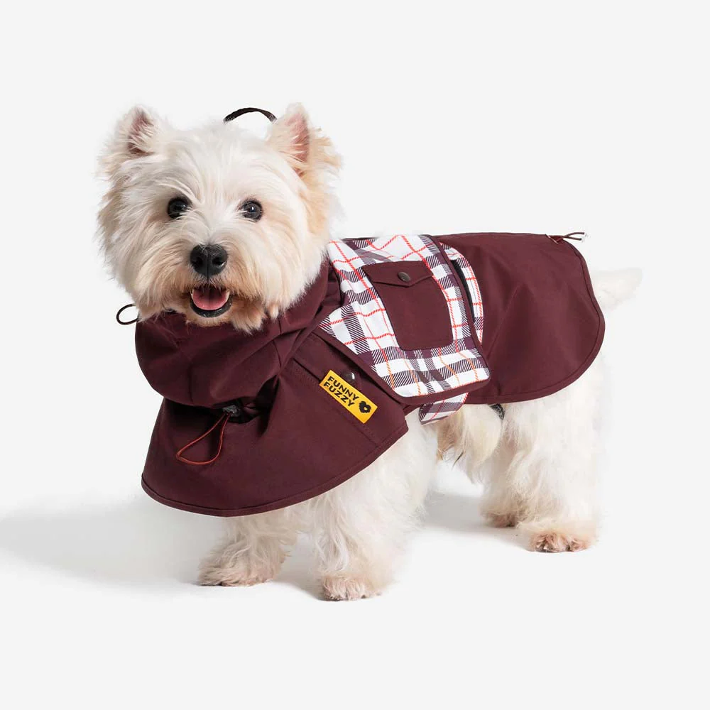 Waterproof Vintage Plaid Adjustable Dog Raincoat - All-Weather Protection - Image 27