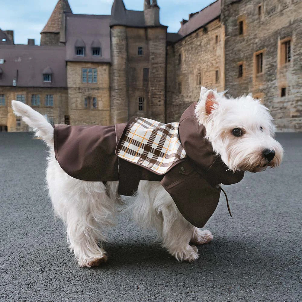 Waterproof Vintage Plaid Adjustable Dog Raincoat - All-Weather Protection - Image 4