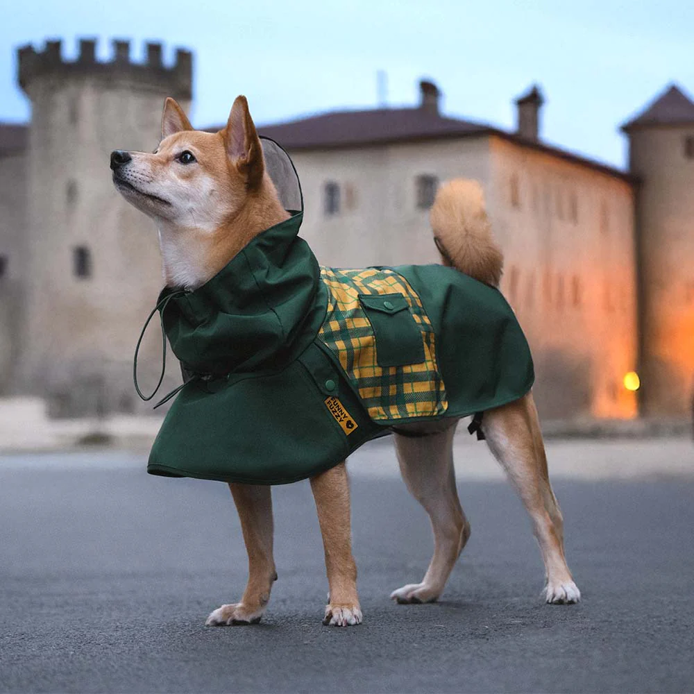 Waterproof Vintage Plaid Adjustable Dog Raincoat - All-Weather Protection - Image 9