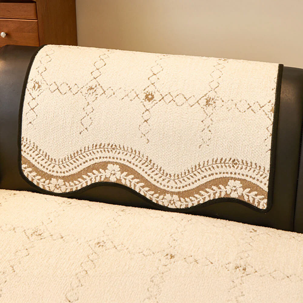 Wavy Pattern Anti-Scratch Plush Couch Cover - Image 9