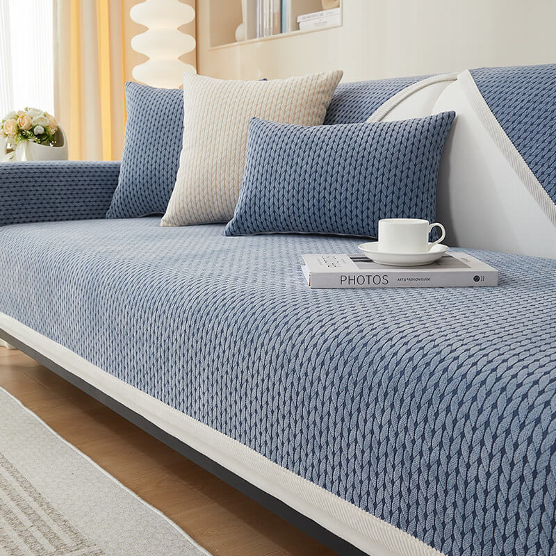 Wheat Ears Pattern Chenille Anti-Scratch Couch Cover - Image 10