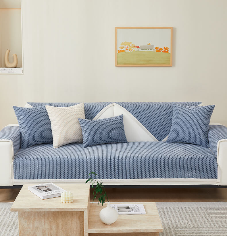 Wheat Ears Pattern Chenille Anti-Scratch Couch Cover - Image 4